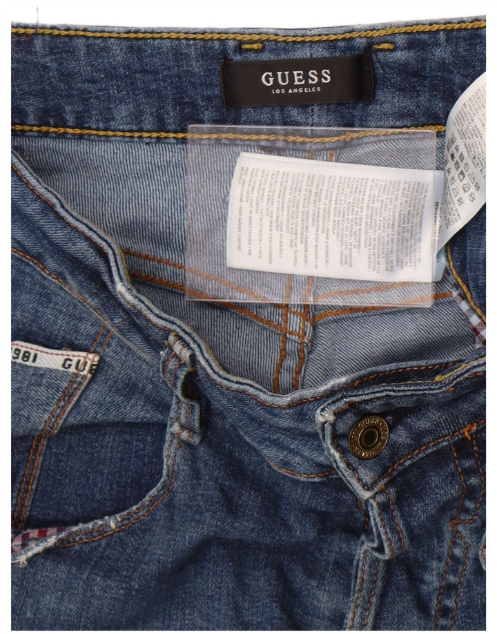 Guess Jean slim droit vieilli pour homme W30 L33 bleu polyester