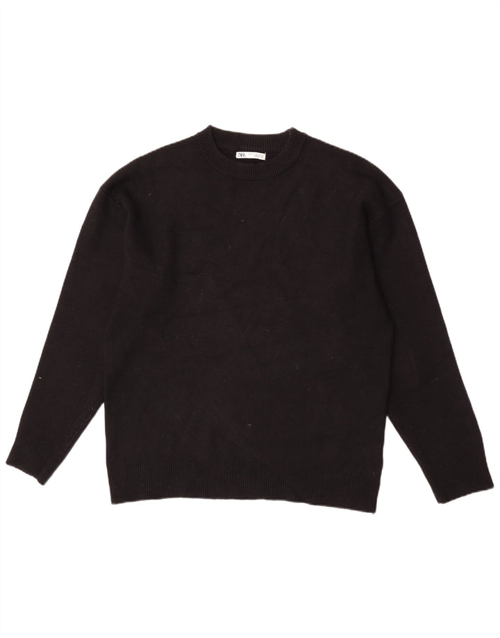 Zara Pull Col Rond Homme Noir Moyen Viscose