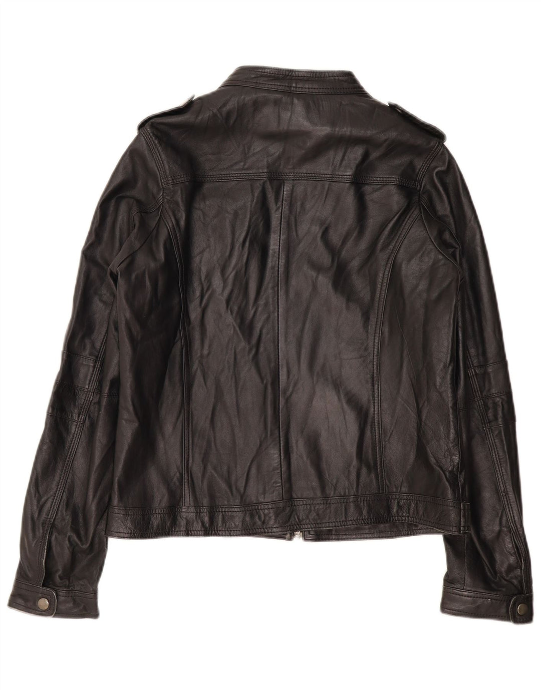 PIMKIE Veste de course en cuir basique pour femme UK 16 Grand cuir noir