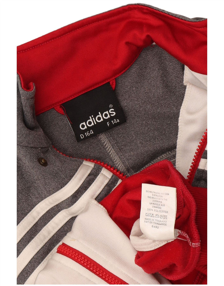Adidas Veste de Survêtement Garçon 13-14 Ans Gris Colorblock Polyester