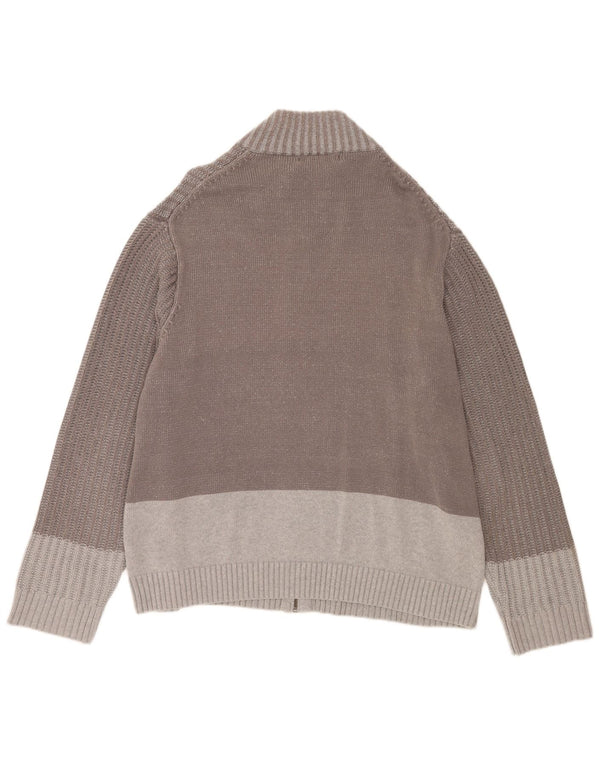 Calvin Klein Jeans Pull Cardigan Homme 2XL Gris Moucheté Coton