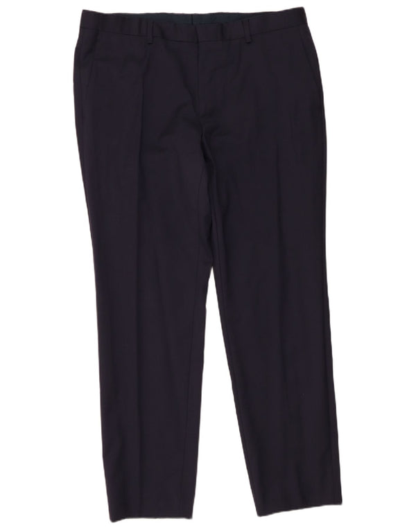 Hugo Boss Pantalon de costume slim pour homme W36 L30 Bleu marine Laine