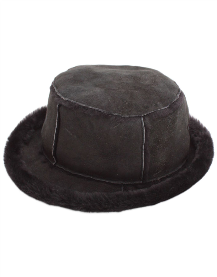 Borsalino Chapeau Bob En Peau De Mouton Femme Daim Gris Moyen