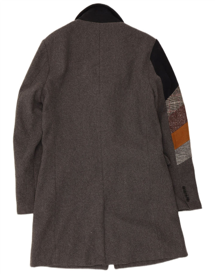 Desigual Manteau Homme IT 48 Gris Moyen Colorblock Polyester