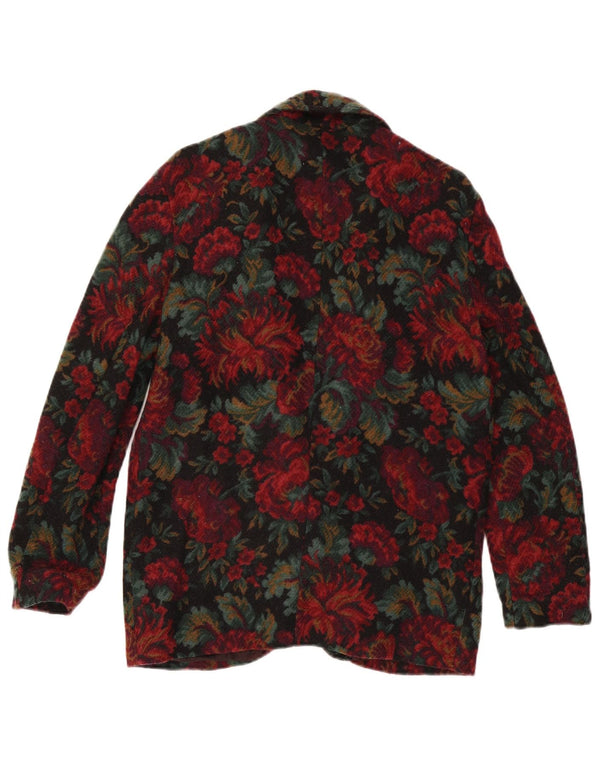 vintage Femme 1 Bouton Blazer Veste IT 44 Moyen Multicolore Floral