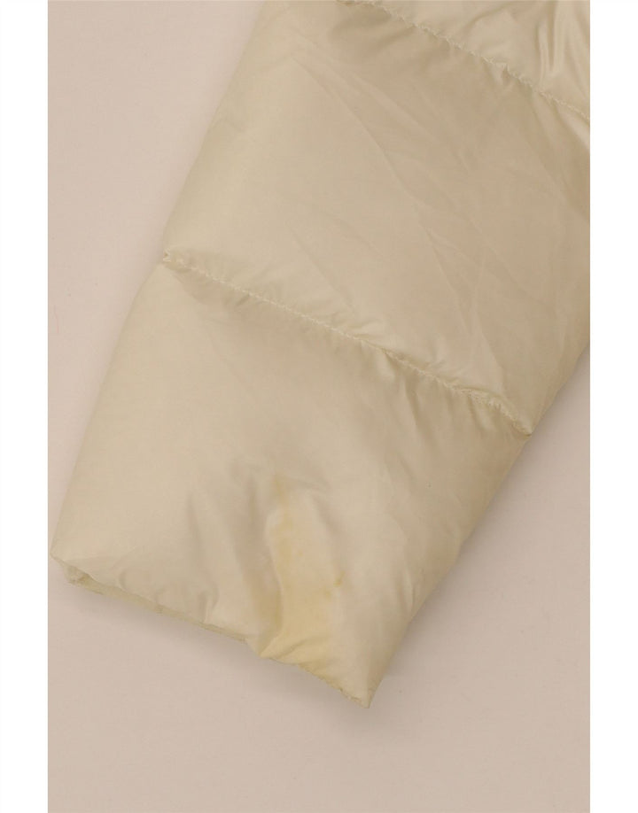 Blauer Manteau matelassé à capuche pour femme UK 46 Large Blanc Polyamide