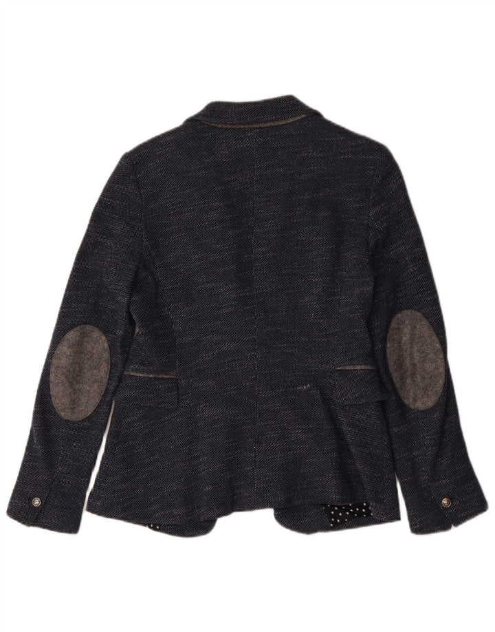 Zara Veste Blazer 1 Bouton Femme UK 12 Bleu Marine Moyen Moucheté