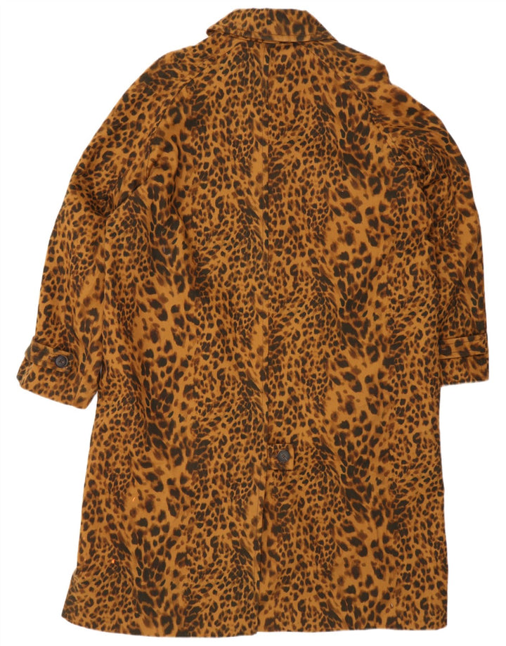 Zara Manteau Oversize Femme UK 14 Marron Moyen Imprimé Animal Coton