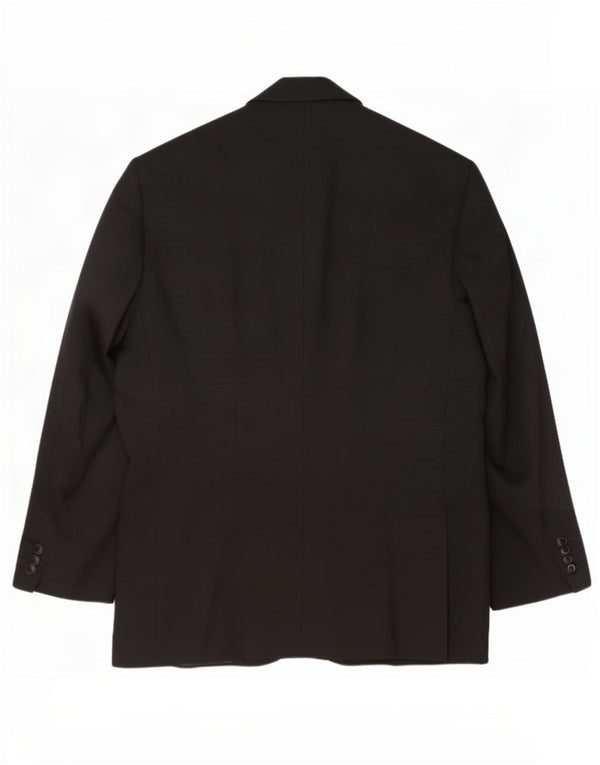 Zara Veste Blazer 2 Boutons Homme UK 40 Grande Laine Noire