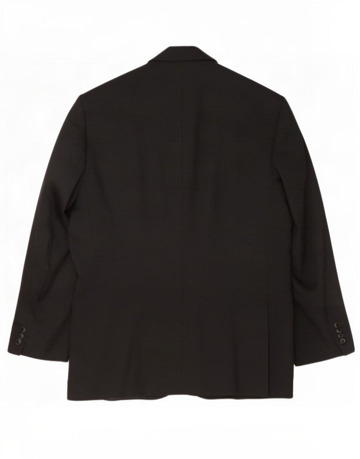 Zara Veste Blazer 2 Boutons Homme UK 40 Grande Laine Noire