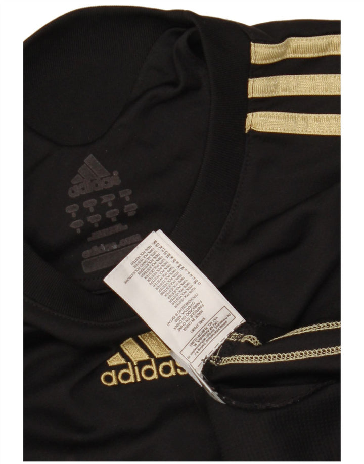 Adidas T-shirt à motif abstrait pour homme, petit, noir, polyester