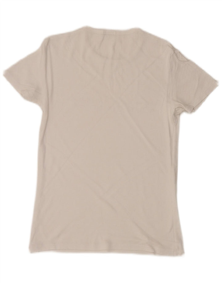 BENETTON T-shirt graphique pour femme UK 8 Small Blanc