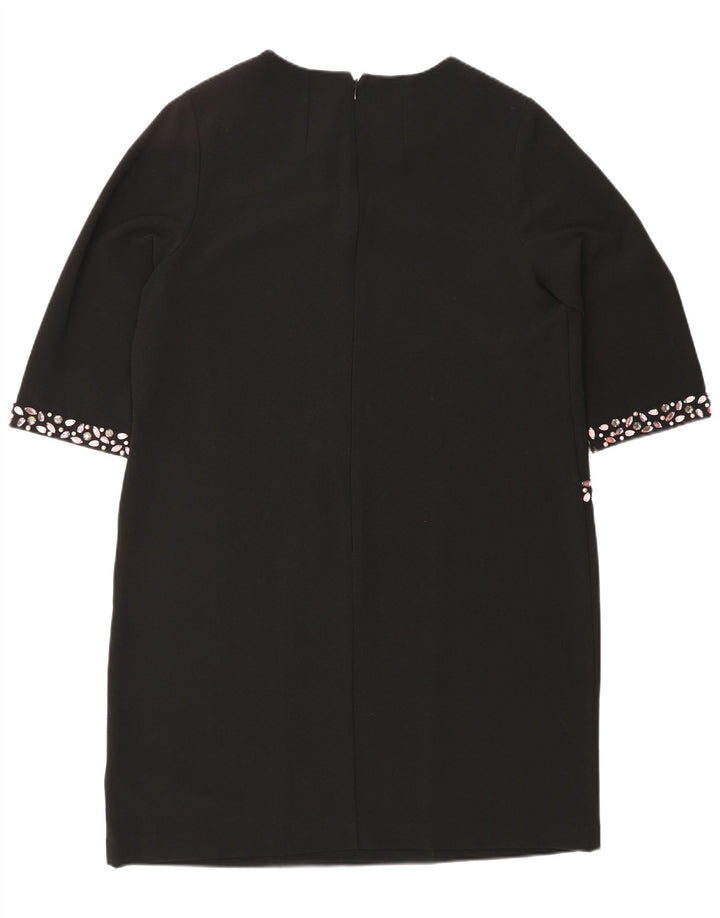 Monsoon Robe droite à manches 3/4 pour femme UK 16 Large Noir Polyester