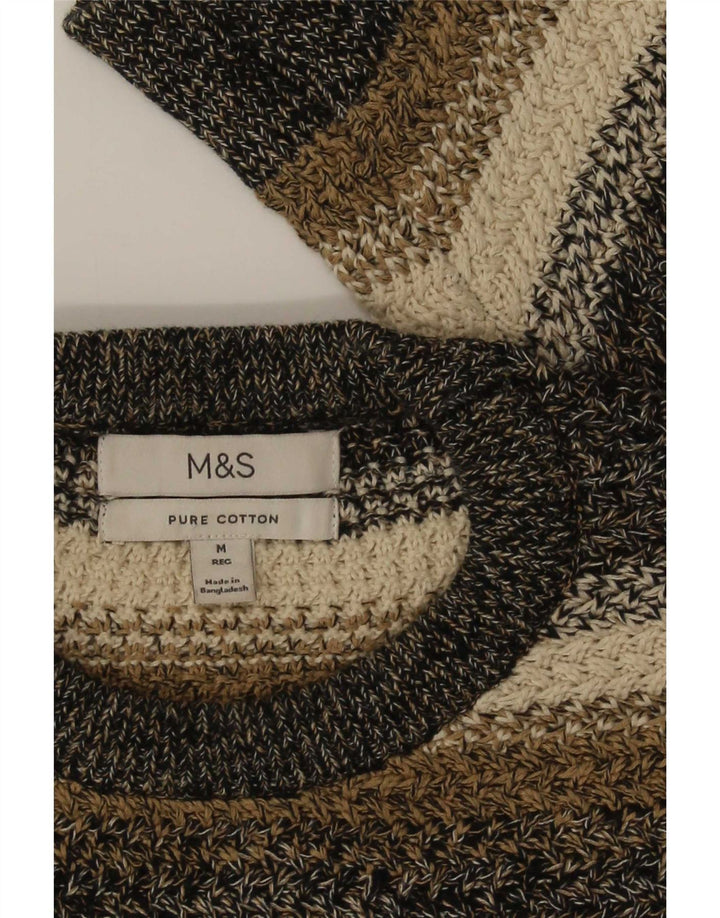 Marks & Spencer Pull Col Ras du Cou Homme Rayé Multicolore Moyen