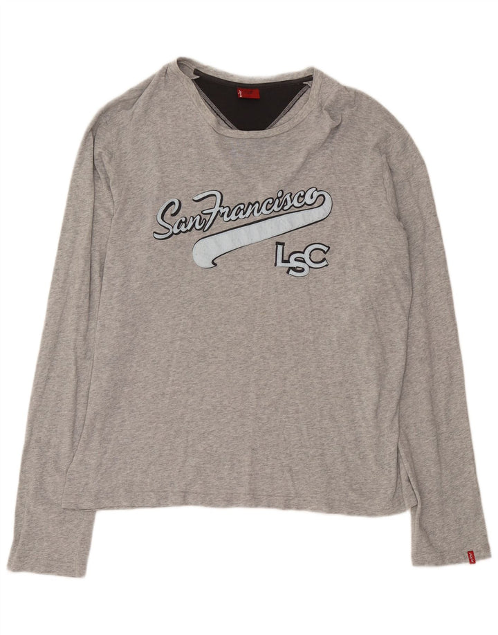 Levi's Top Graphique Manches Longues XL Homme Gris Coton