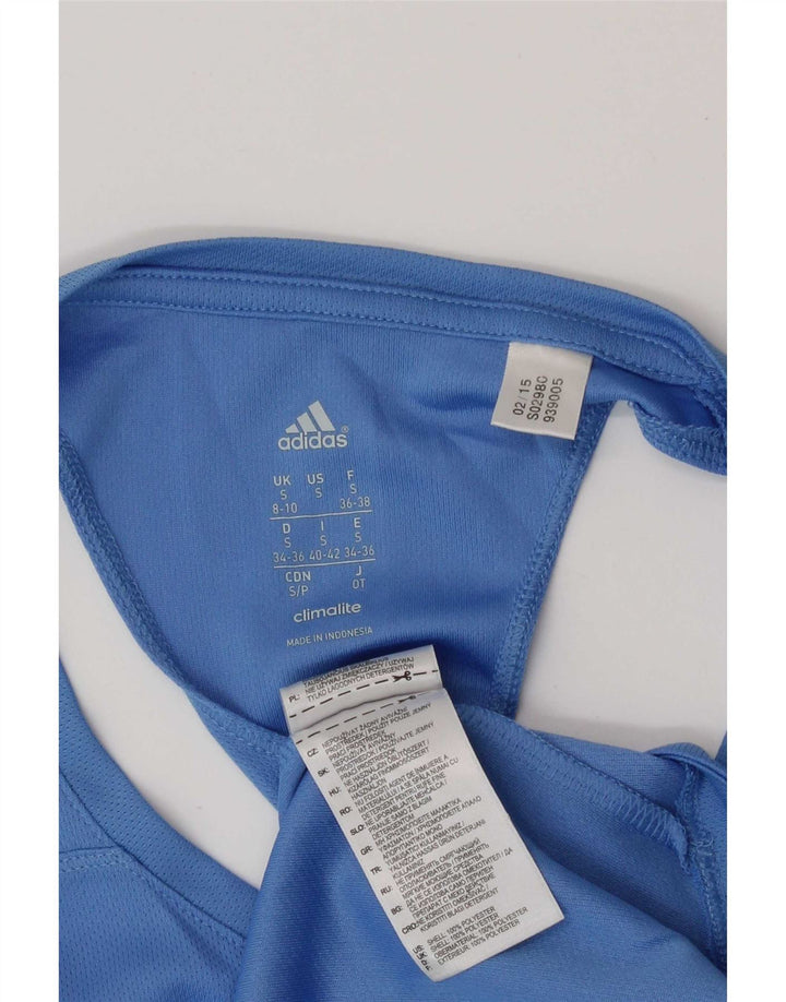 Adidas Climalite Vest Top UK 8/10 Petit Bleu Polyester