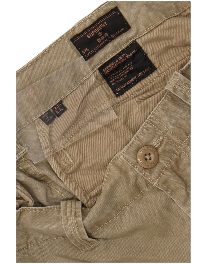 Superdry Pantalon Cargo Slim W34 L34 Kaki Coton Homme