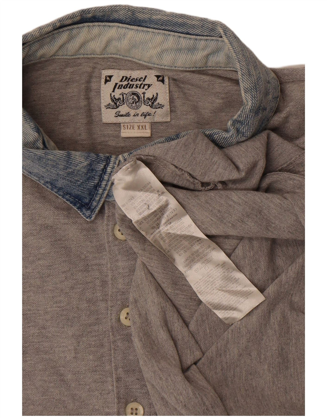 Diesel Polo Homme 2XL Gris Colorblock Coton
