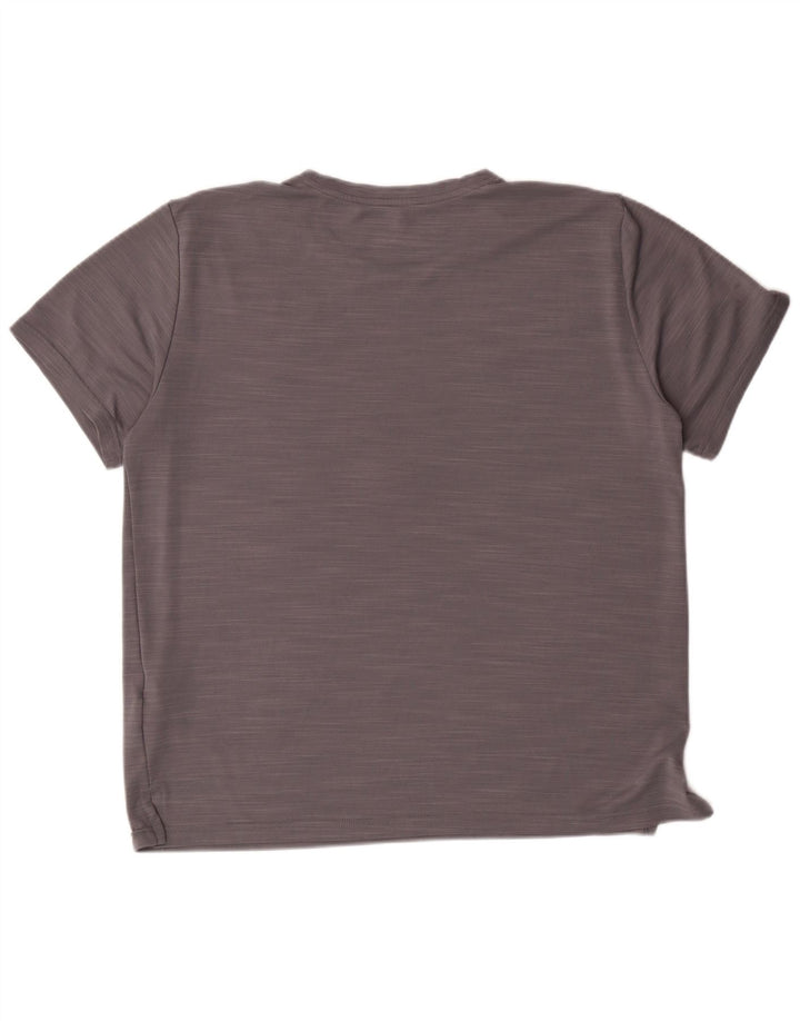 NIKE Womens Dri Fit T-Shirt Top UK 16 Large Gris Moucheté Polyester