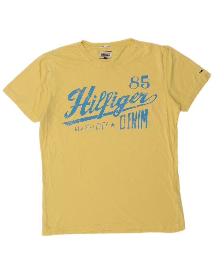 Tommy Hilfiger T-Shirt Graphique Homme Jaune Moyen Coton