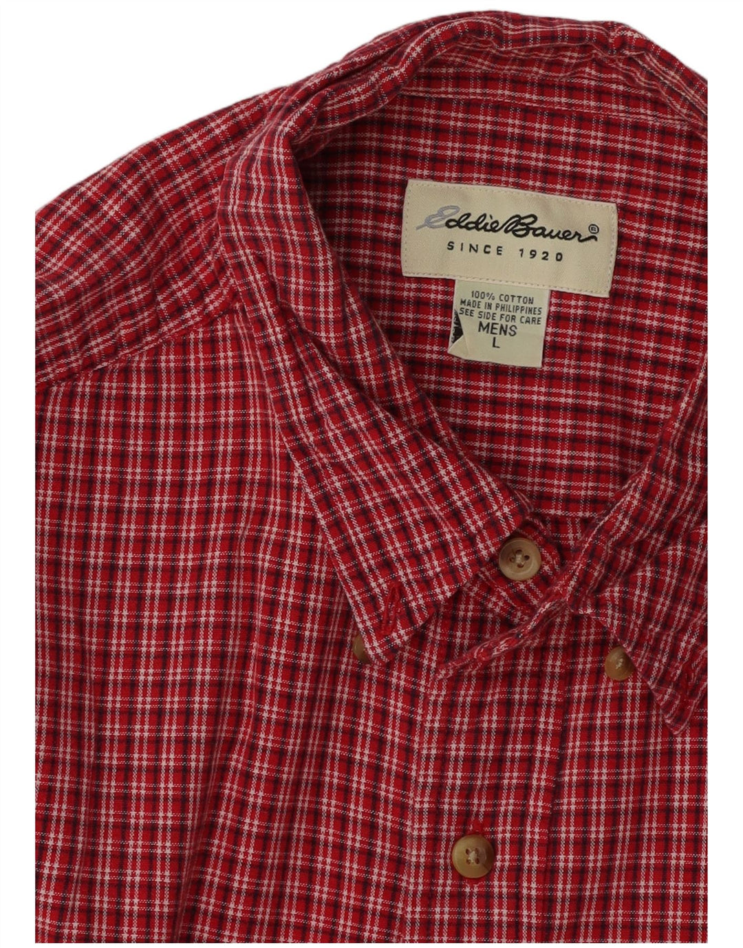 EDDIE BAUER Chemise à manches courtes pour homme en coton vichy rouge
