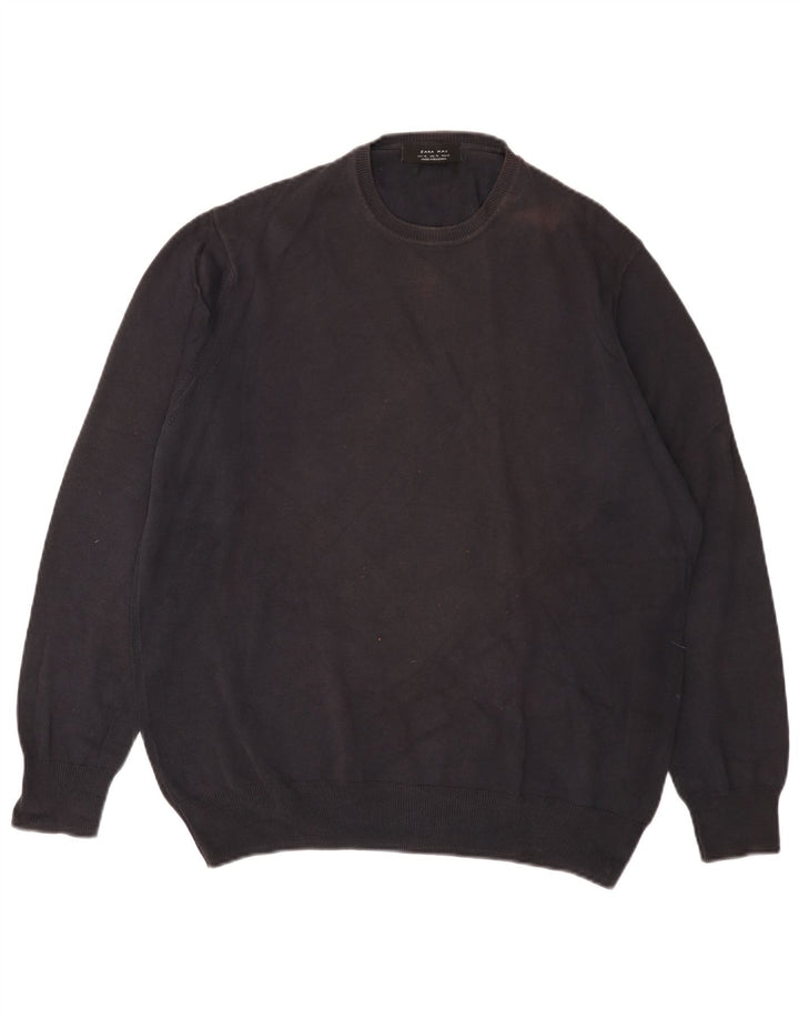 Zara Pull ras du cou pour homme XL Noir