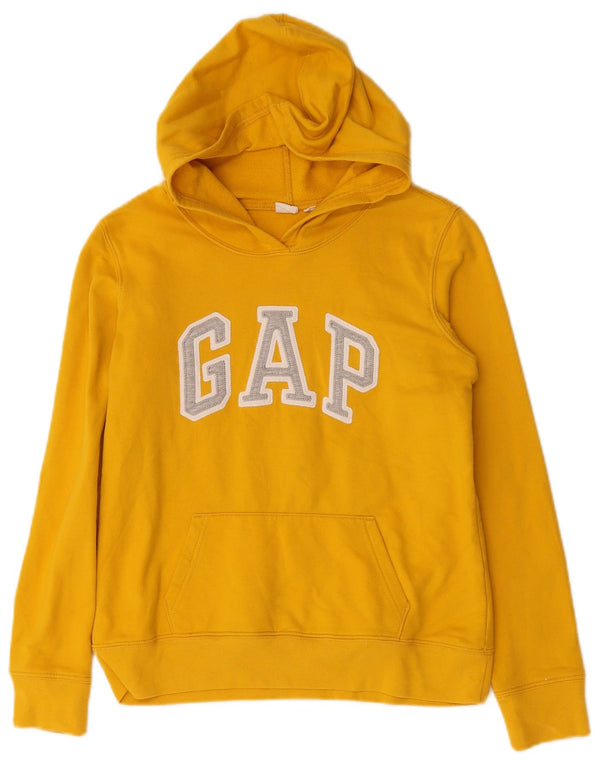 Gap Pull à capuche surdimensionné graphique pour femme UK 6 XS Jaune Coton