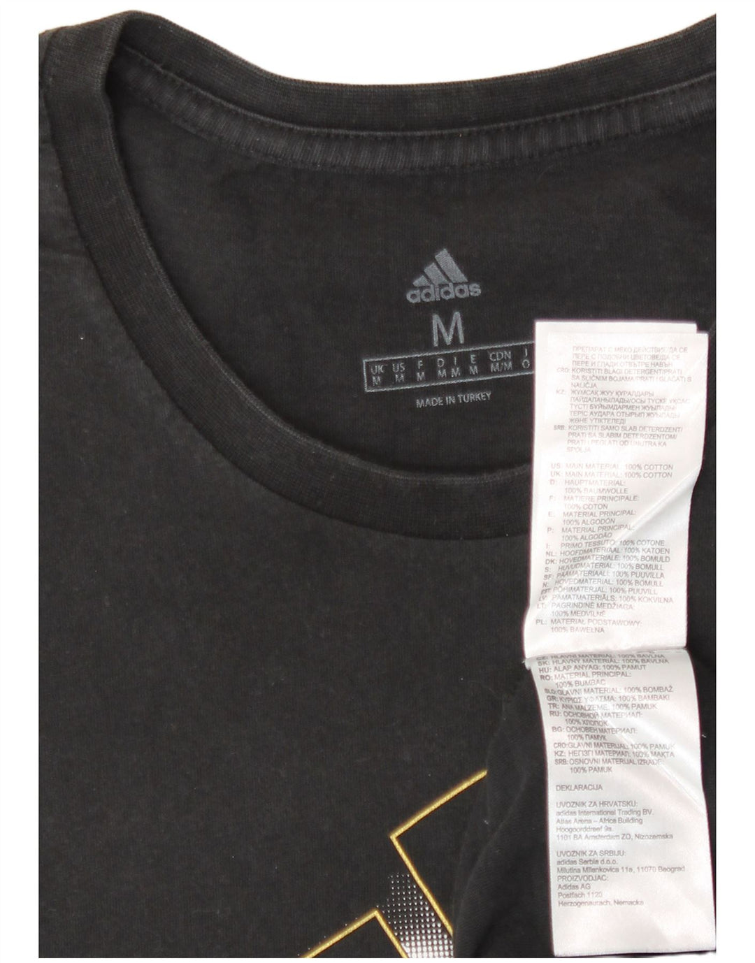 Adidas T-shirt graphique pour homme en coton noir moyen