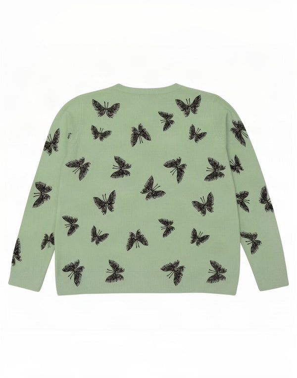 Marks & Spencer Pull col rond pour femme UK 22 3XL Papillon vert