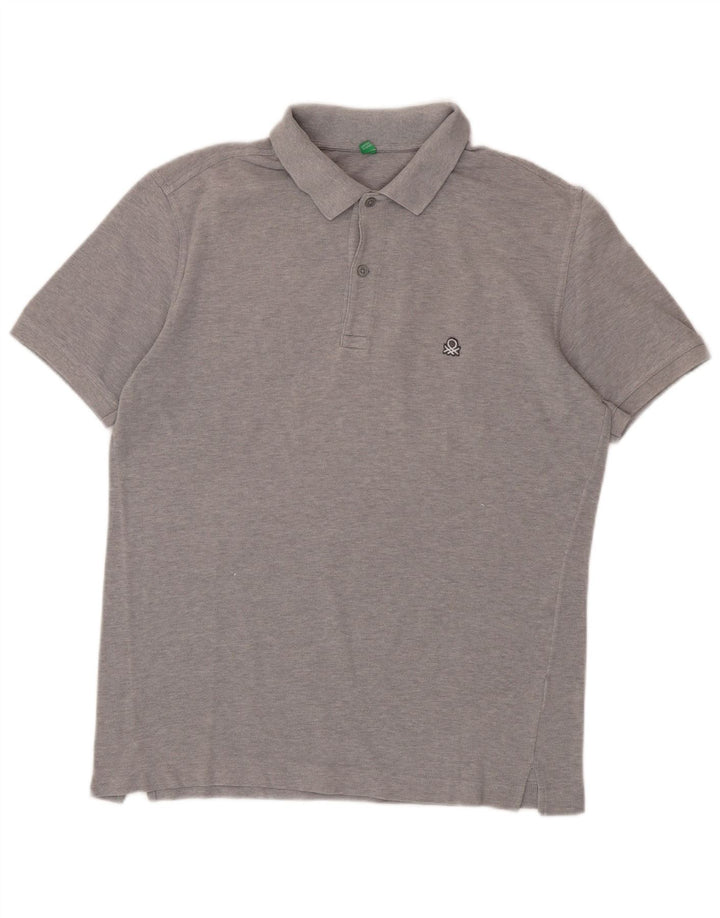 BENETTON Polo Homme Gris Moyen