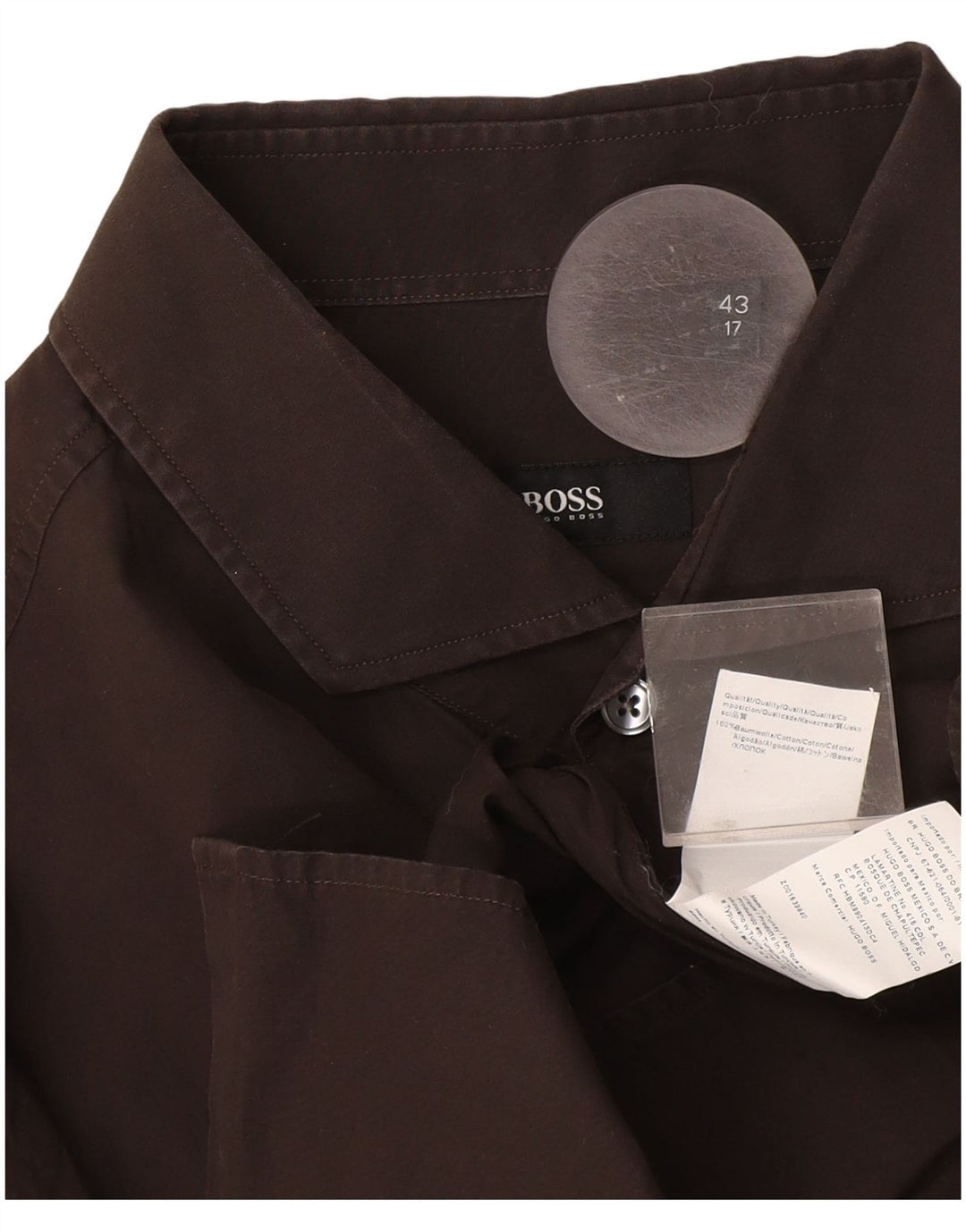 Hugo Boss Chemise Homme Taille 17 43 XL Gris Coton