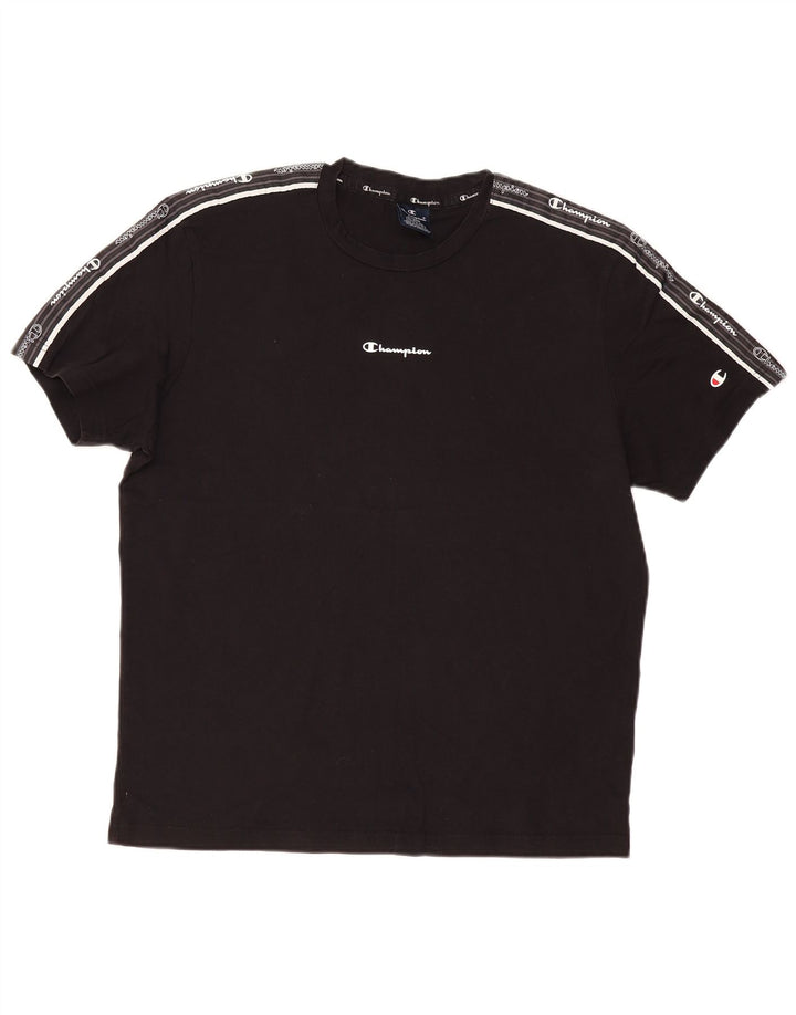 CHAMPION T-Shirt Graphique Homme Grand Noir Coton