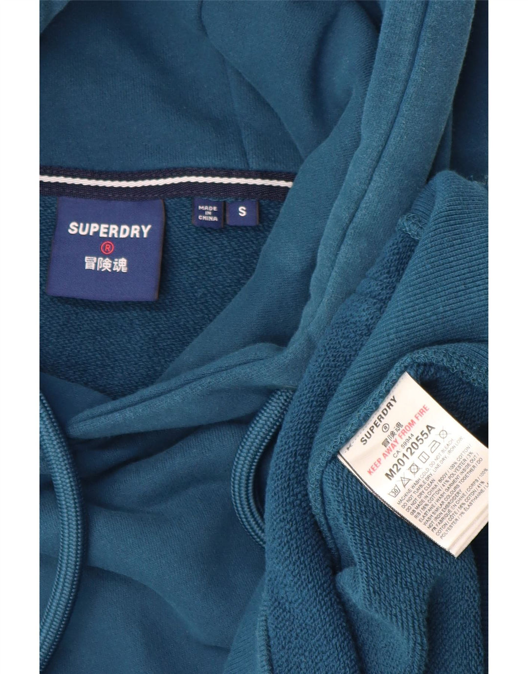 SUPERDRY Pull à capuche graphique pour hommes, petit coton bleu