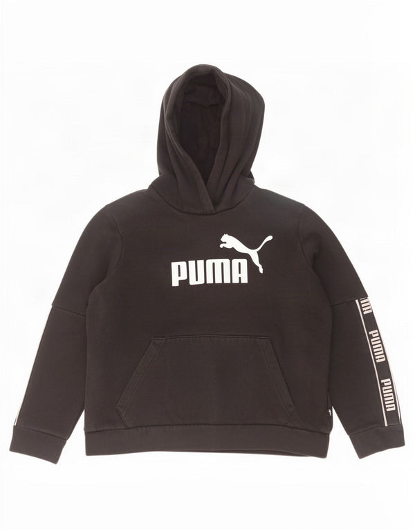 Puma Womens Graphic Hoodie Jumper UK 18 XL Black Cotton