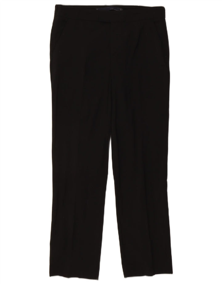 Zara Femme Pantalon De Costume Droit Petit W26 L26 Laine Noir