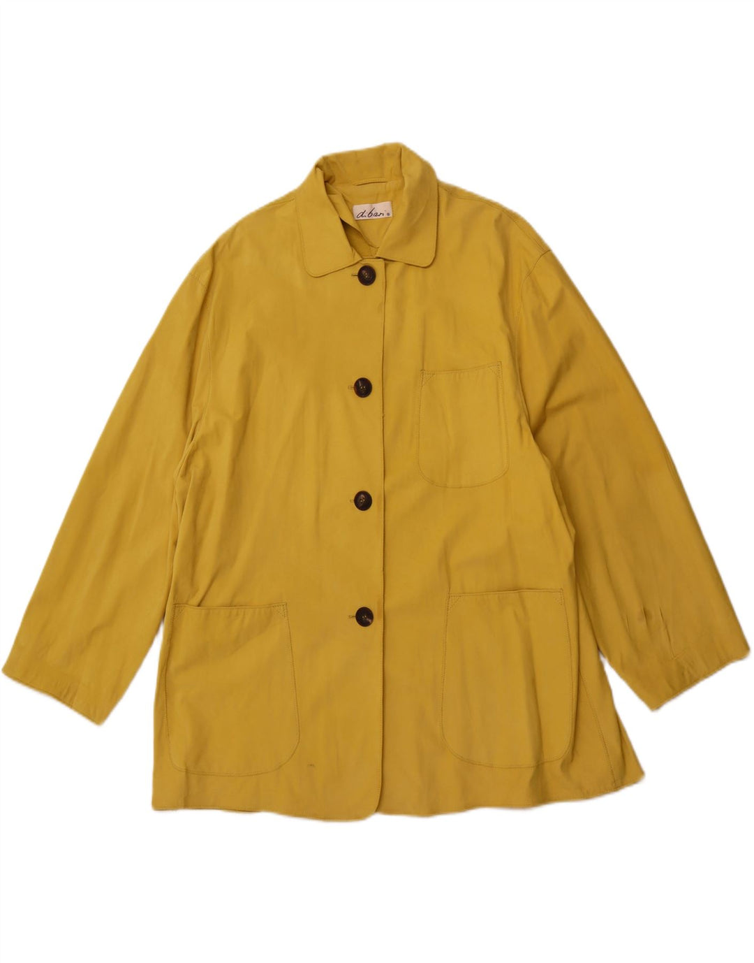 DI BARI Veste en daim surdimensionnée pour femme EU 42 Grand cuir jaune