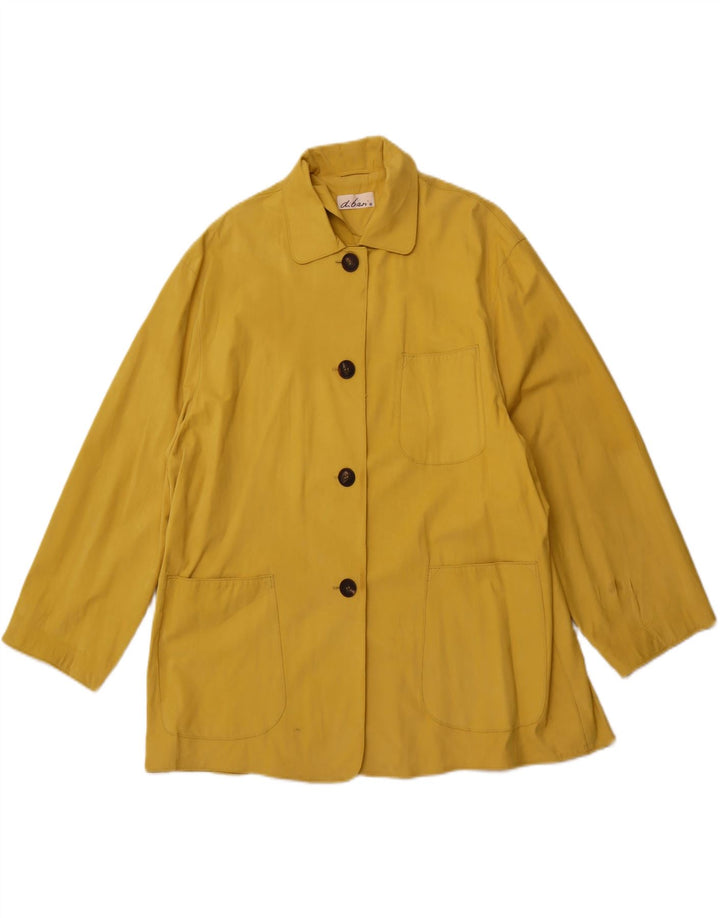 DI BARI Veste en daim surdimensionnée pour femme EU 42 Grand cuir jaune