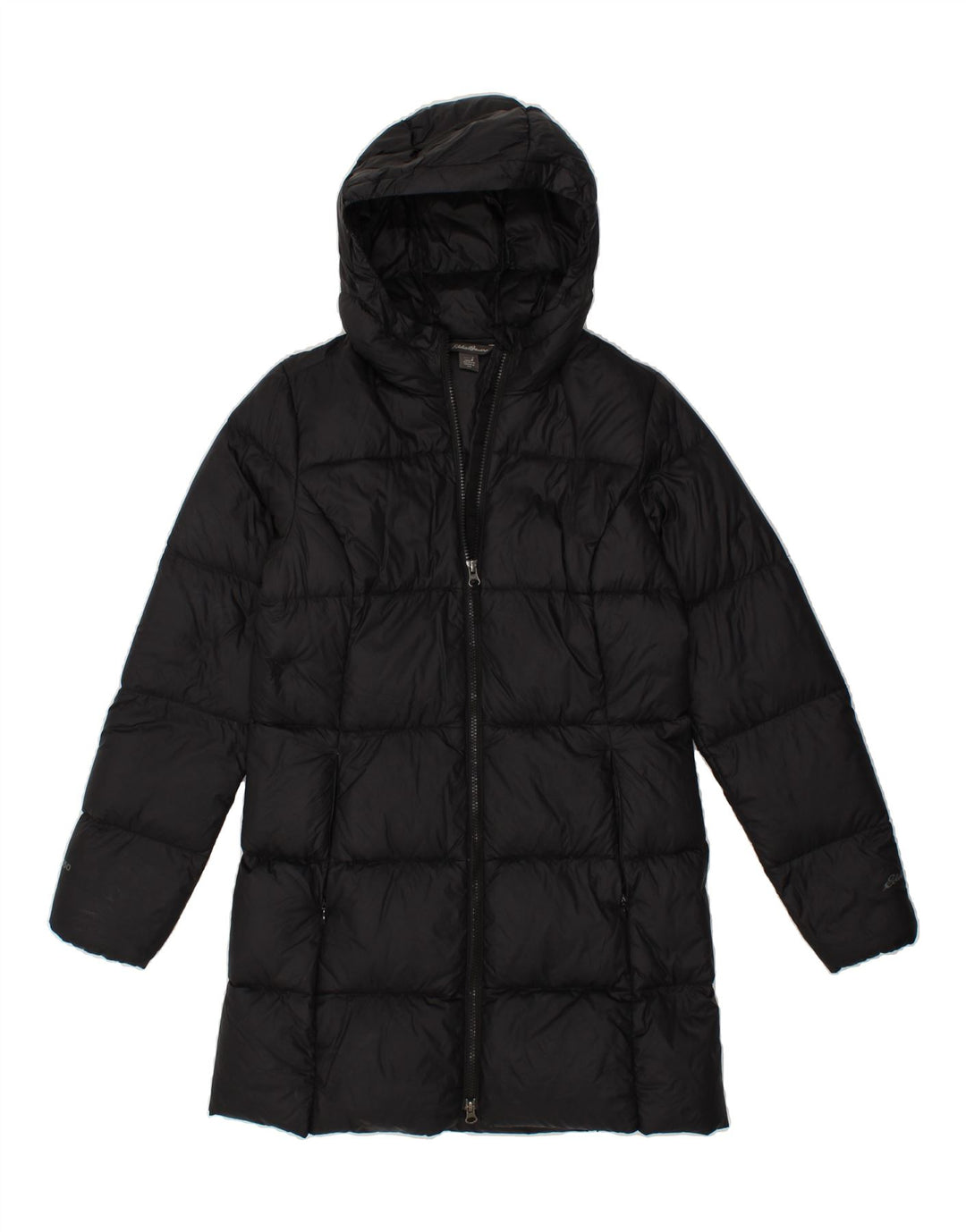 EDDIE BAUER Womens Hooded Padded Coat UK 10 Small Black Nylon Vintage Eddie Bauer and Second-Hand Eddie Bauer from Messina Hembry 