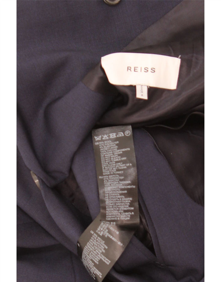 Reiss Veste Blazer 2 Boutons Homme UK 40 Grande Laine Bleu Marine