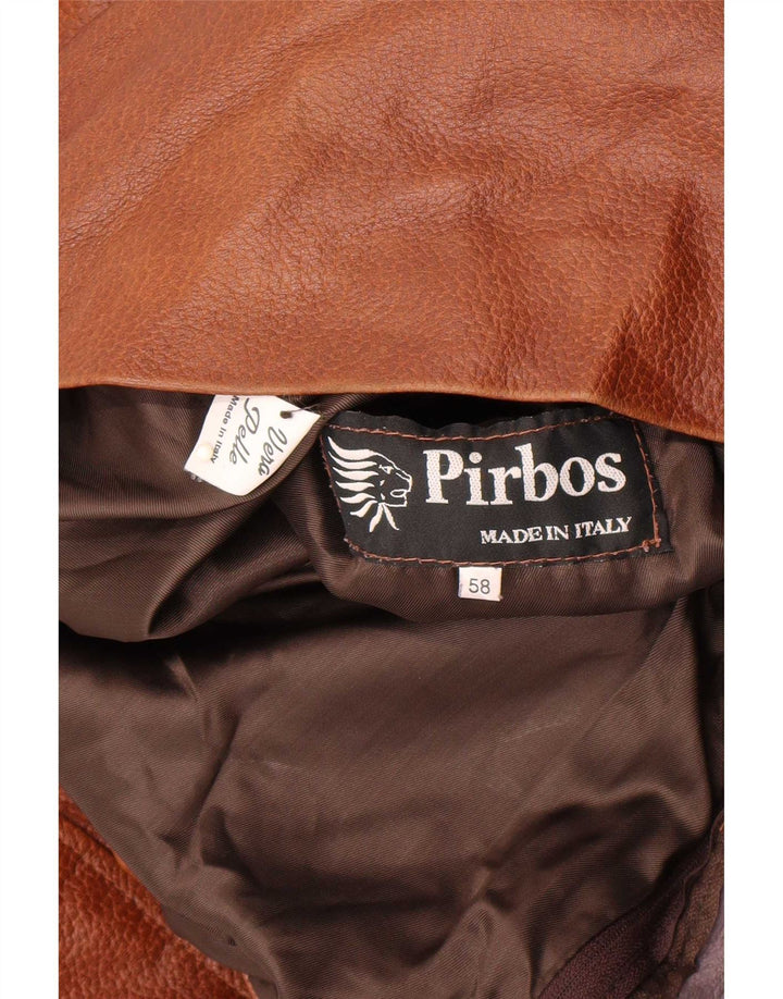 Pirbos Veste en cuir pour homme IT 58 4XL Marron