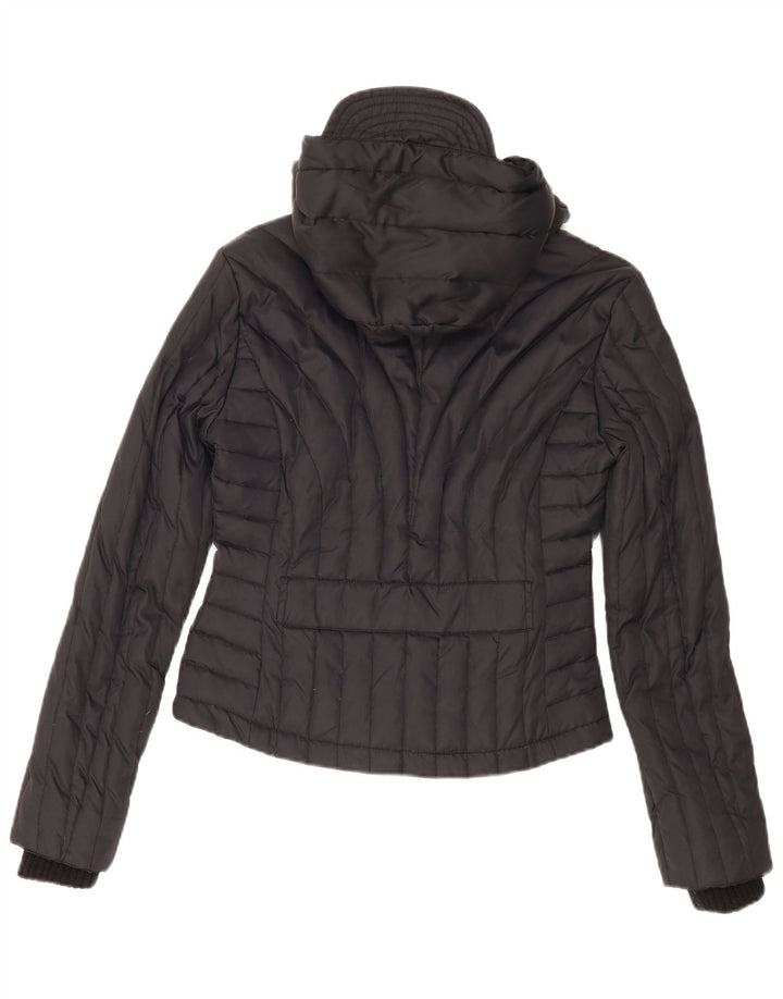 Killah Veste matelassée à capuche pour femme UK 14 Medium Black Nylon