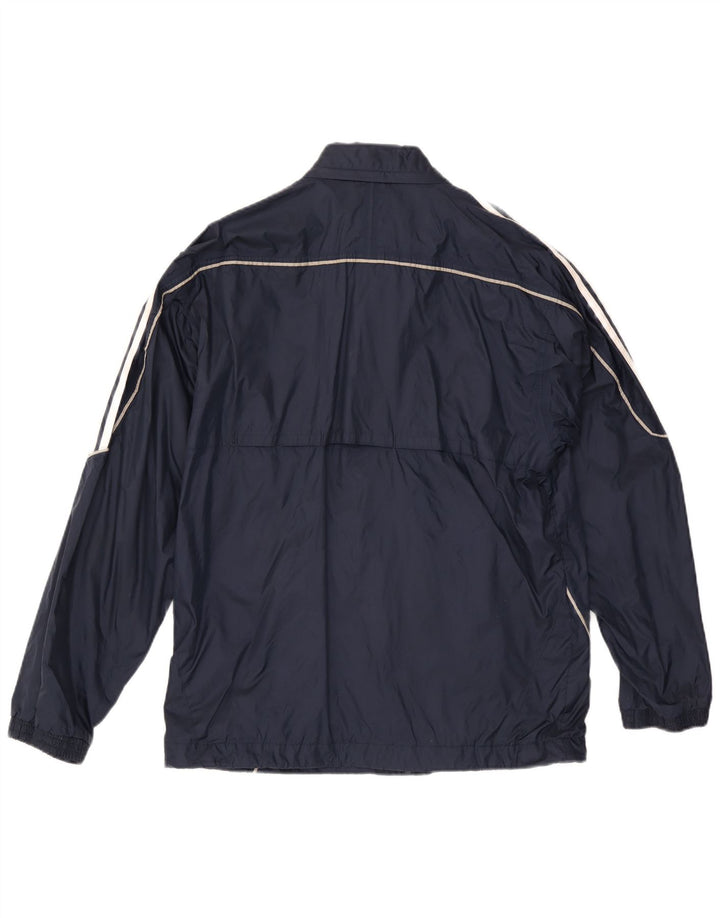 Adidas Veste de pluie à capuche pour homme UK 36 Small Bleu marine Polyamide