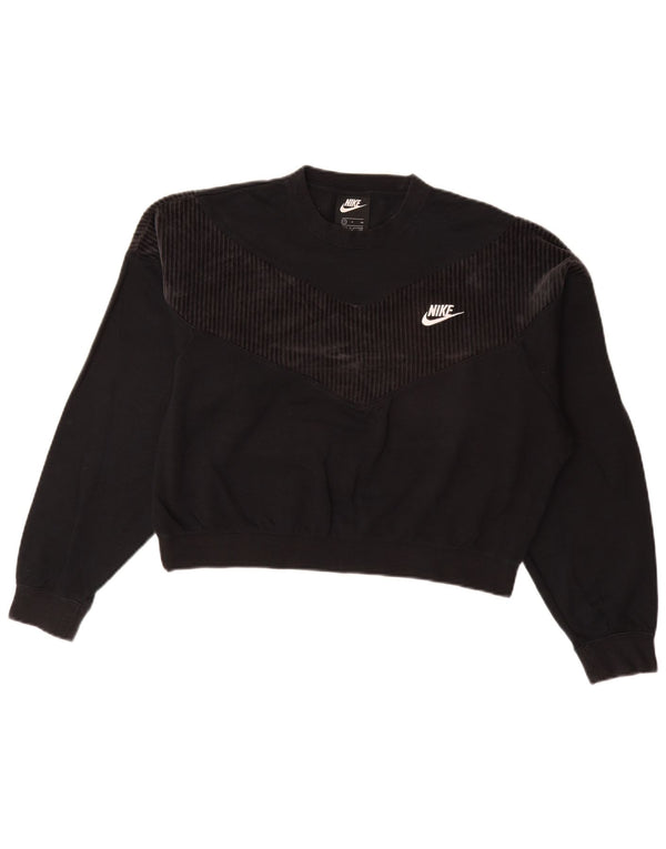 NIKE Sweat-shirt surdimensionné pour femme UK 10 Petit coton noir