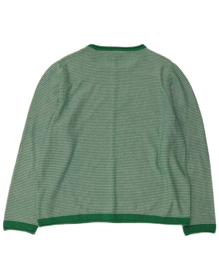 CREW CLOTHING Pull col bateau pour femme UK 18 XL Vert rayé