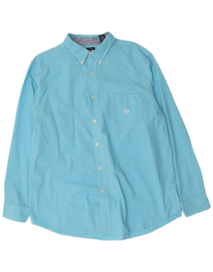 Chaps Chemise Homme Easy Care XL Bleu Carreaux Coton