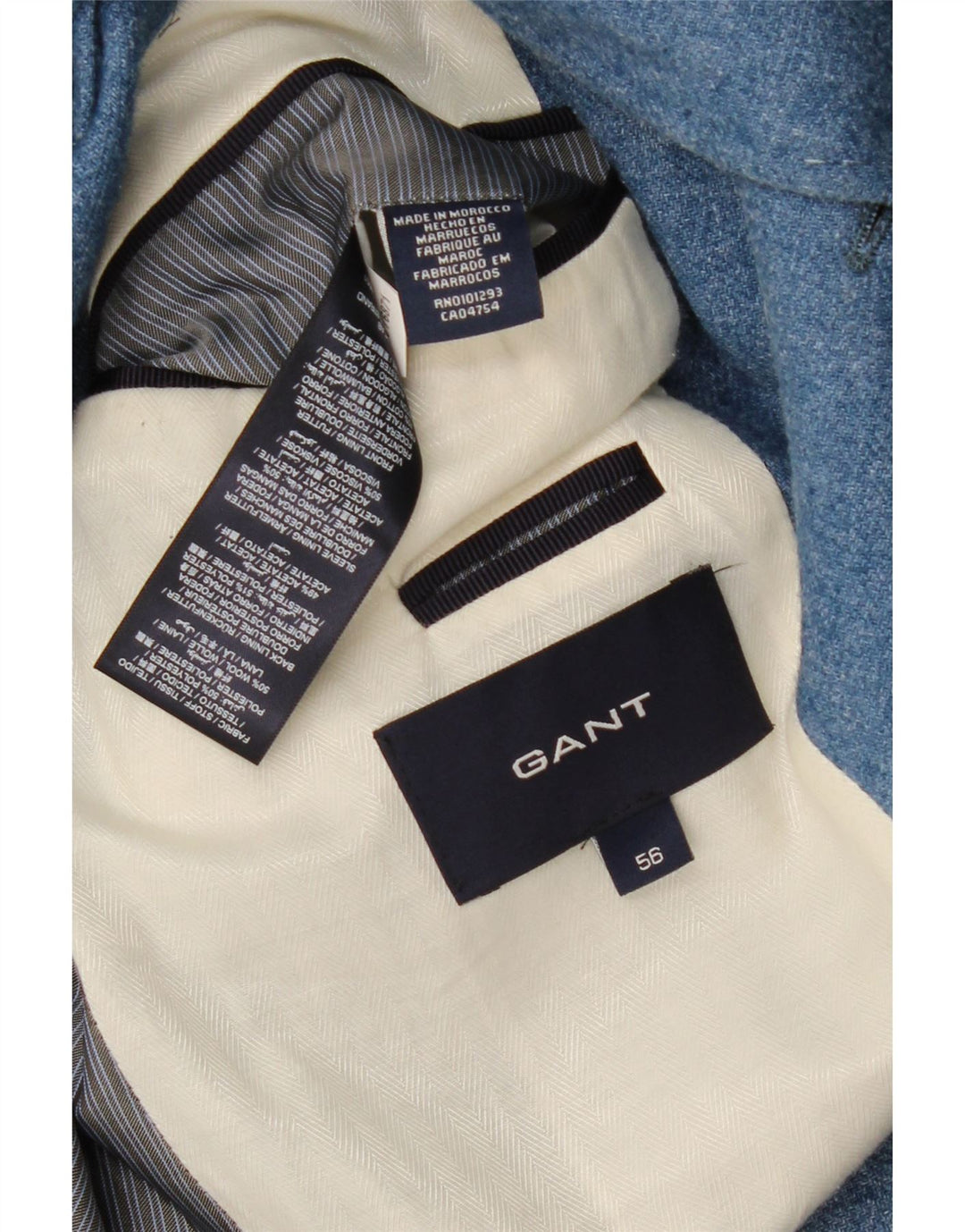 Gant Veste Blazer 3 Boutons Homme IT 56 XL Bleu Polyester