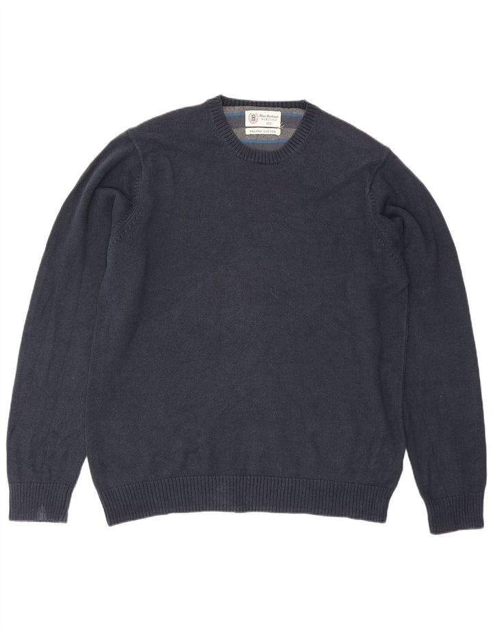 Marks & Spencer Pull col rond homme bleu marine moyen coton