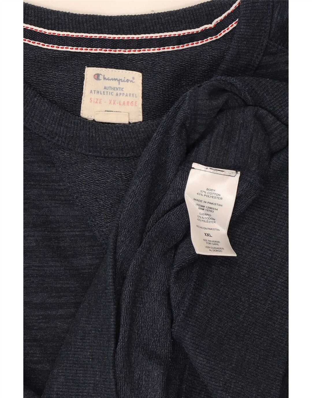 Champion Sweat-shirt pour homme en coton moucheté bleu marine 2XL
