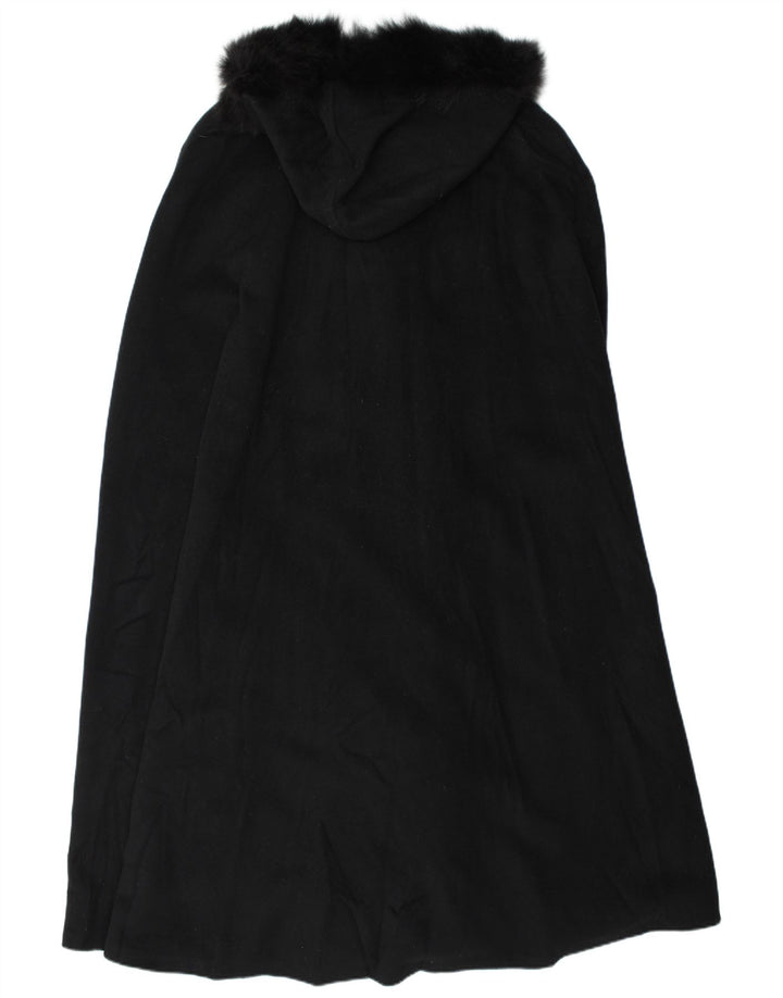 Manteau Cape à Capuchon Vintage Femme Taille Unique Noir