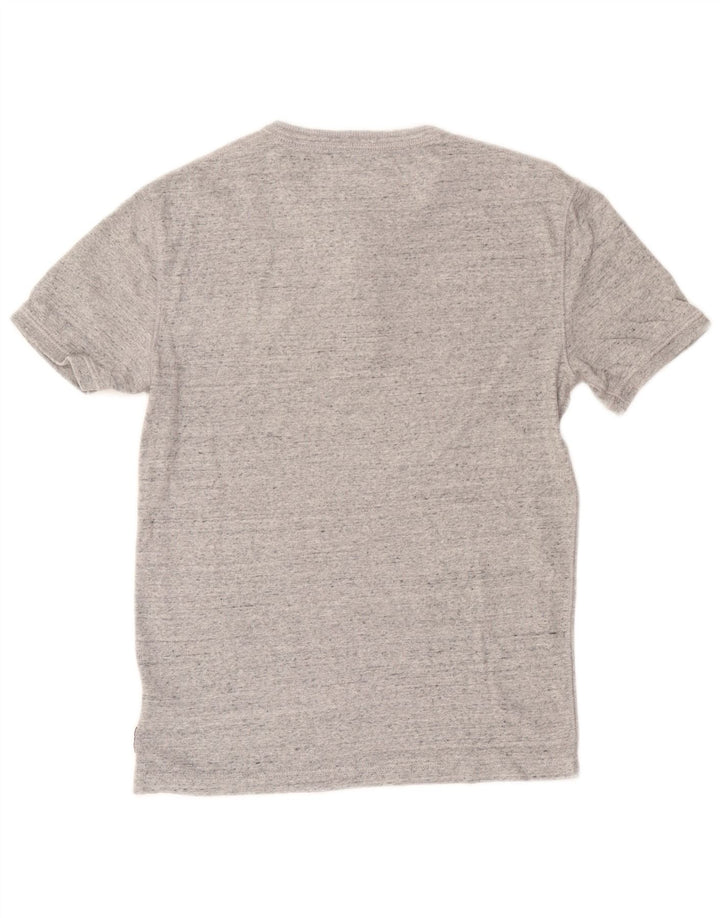 Superdry Homme T-Shirt Top Large Gris Moucheté Coton